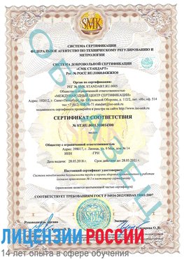 Образец сертификата соответствия Коряжма Сертификат OHSAS 18001